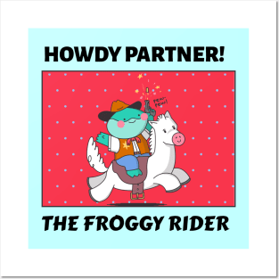 Howdy Partner! The Froggy Rider | Cute Baby Posters and Art